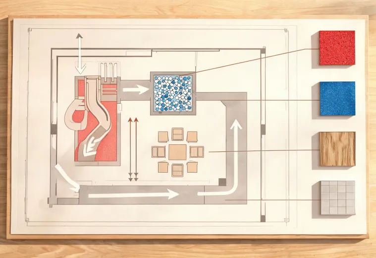 Annotated indoor playground planning board