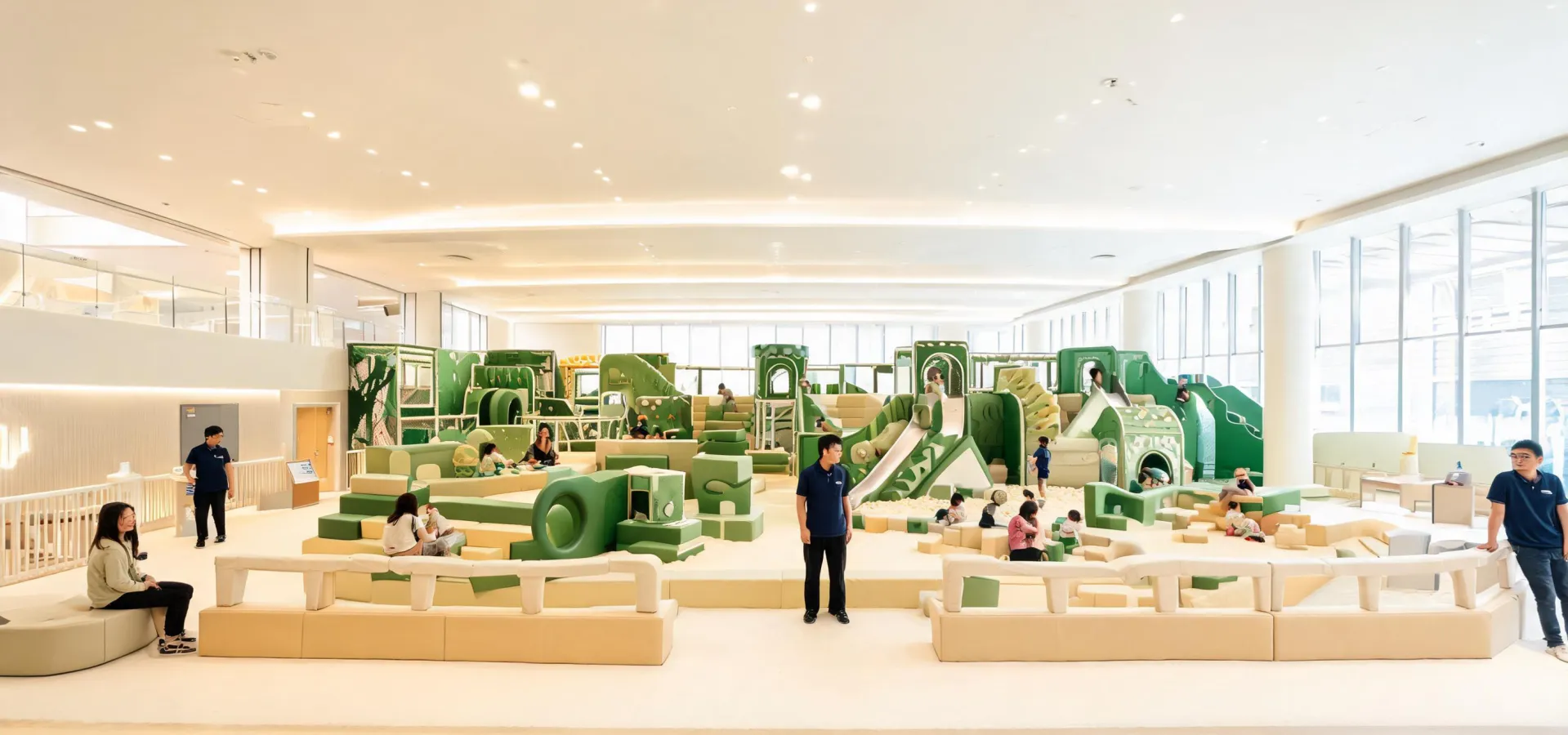 Commercial indoor playground with open sightlines